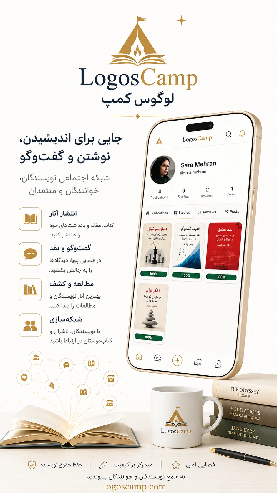 لوگوس‌کمپ؛ شبکهٔ اجتماعی نویسندگان، خوانندگان و متفکران